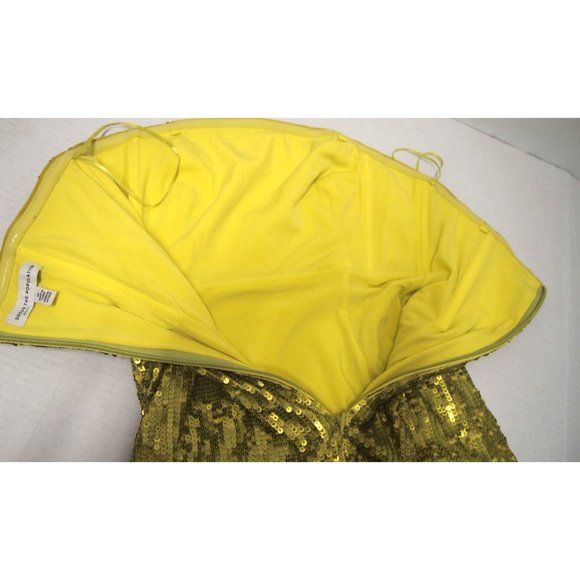 Dress the Population Womens Lemongrass M Sequin Green Strapless Mini Bodycon Era - Picture 10 of 12
